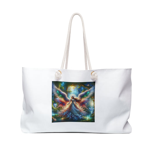 Inspirational Angel Artwork Weekender Bag - Perfect for Travel and Retreats