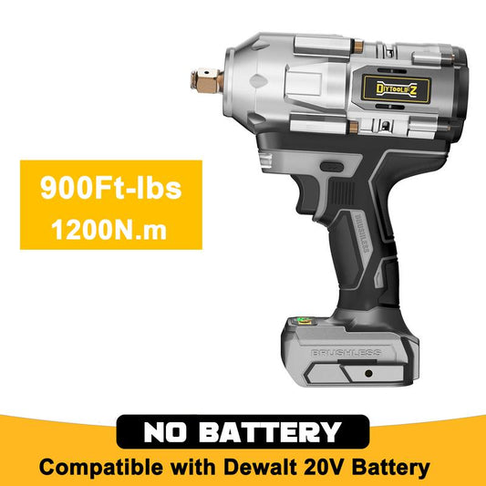 Brushless Impact Wrench 1/2 Inch for Dewalt 20V Battery (Battery NOT Included!!), 900Ft-Lbs (1200N.M) High Torque Impact Gun with 4-Mode Speed