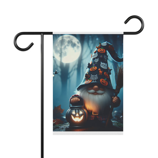 Halloween Garden Banner - Whimsical Gnome with Pumpkin Design