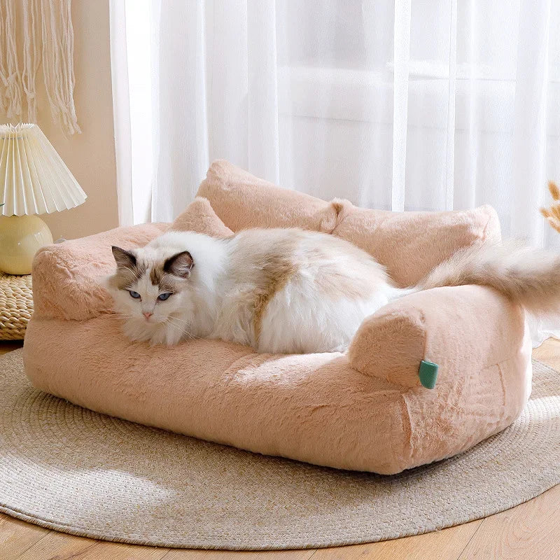 Winter Cat House Plush Dog Sofa Beds Washable Warm Pet Dog Nest Cat Beds Thicken Comfortable Cat Cushion Dog Sleep Cat Furniture